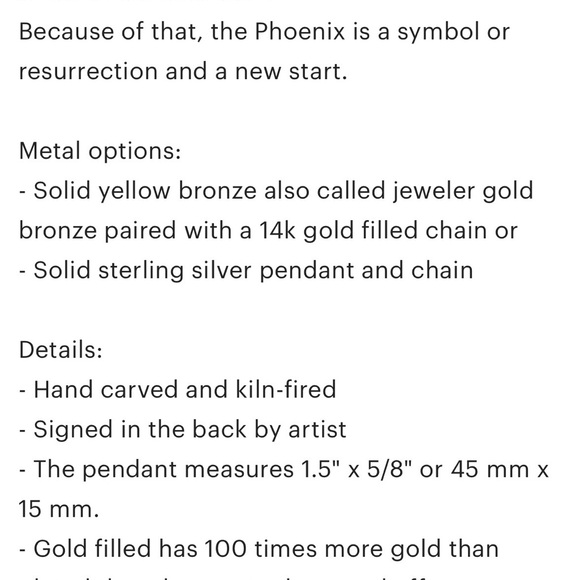 Gold Phoenix Pendant Necklace - Picture 8 of 8